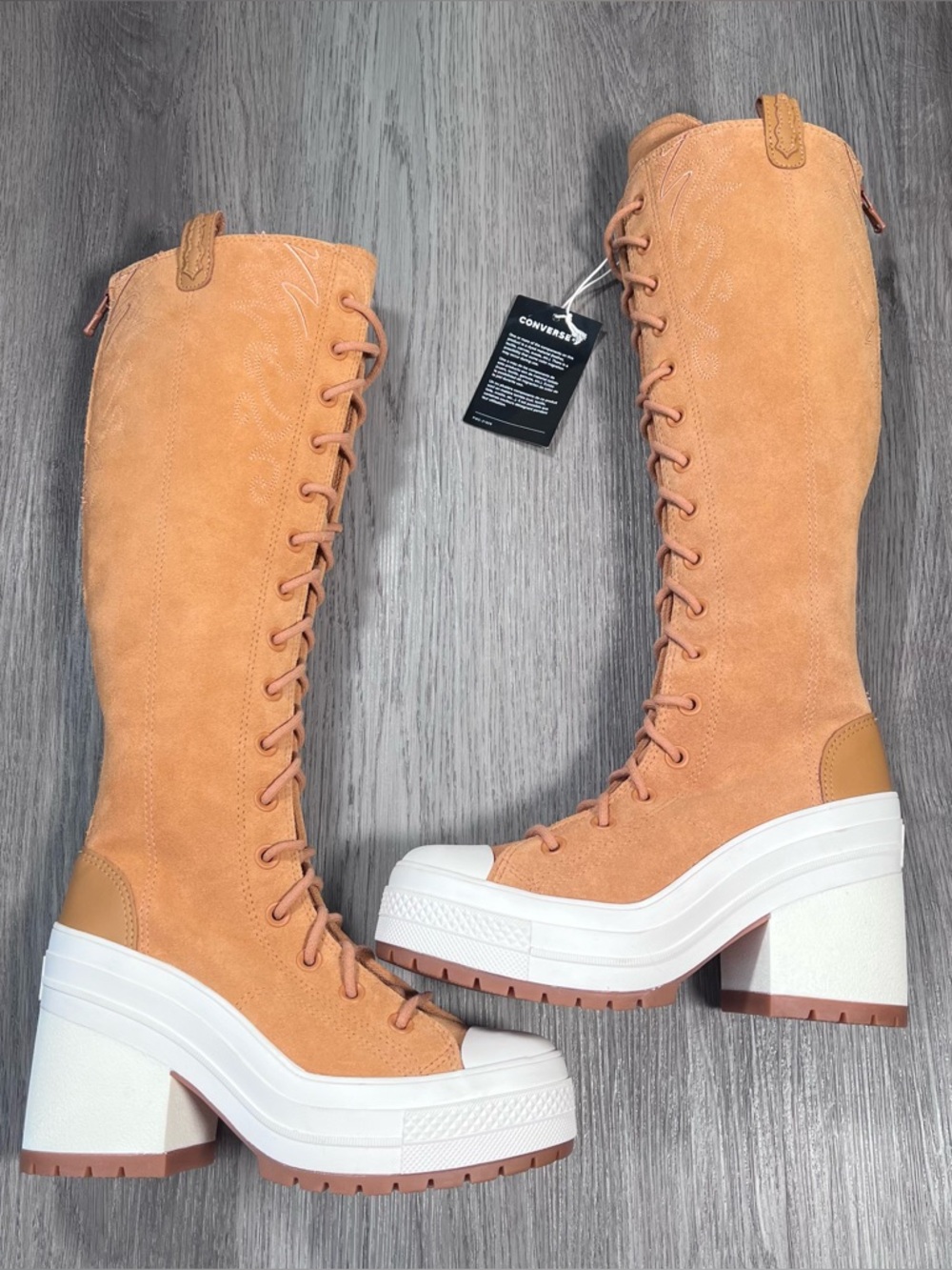 Converse Women's Chuck 70 De Luxe Heel XXHi Platform High 'Western' Boots Size 6